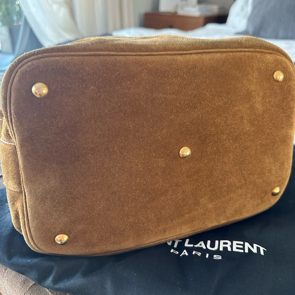 Saint Laurent Suede Studed Hobo Bag